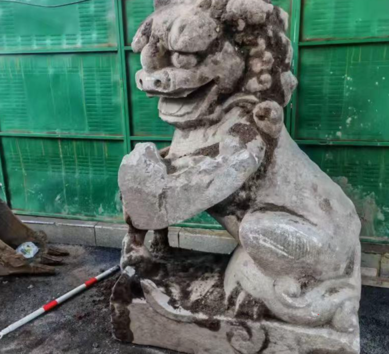 江西上饶工地挖出一对石狮!博物馆初步鉴定为明代文物 – 纵观新视野